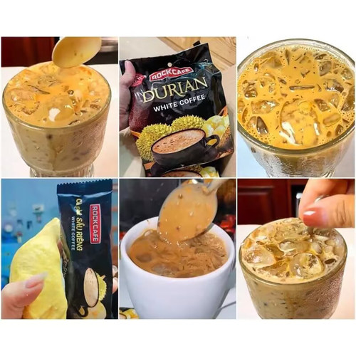 皮鲁迪代购越南榴莲味咖啡速溶白咖啡袋装20克*30包ROCKCAFE - 图0
