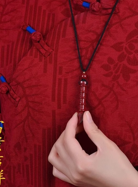 朱砂文昌笔吊坠学生紫金砂金榜题名挂件男女护身随身项链书包礼物