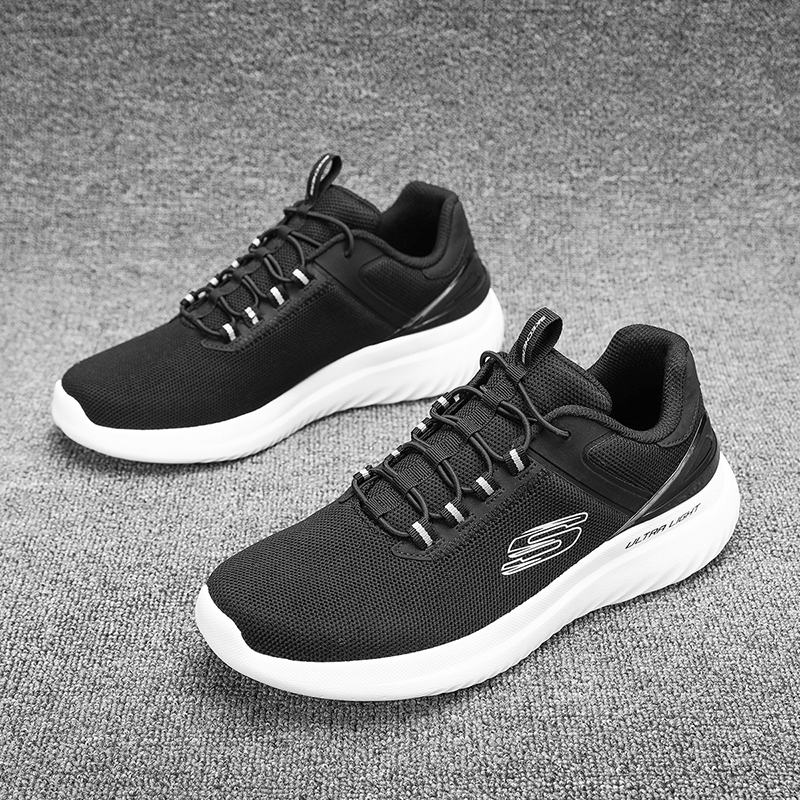 Skechers斯凯奇跑鞋男2024夏新款缓震耐磨网布透气百搭休闲运动鞋