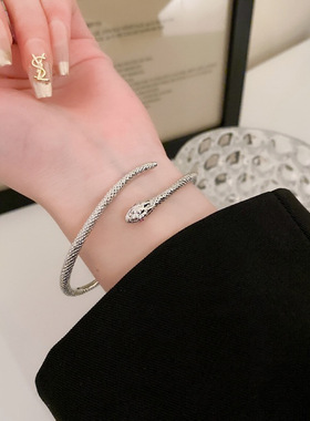 灵蛇系列~新中式缠绕蛇形手镯女小众设计甜酷风开口手环辣妹手饰