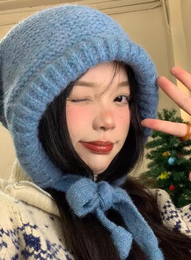 巴拉克拉法帽女冬季韩版百搭防寒护耳毛线帽加厚骑行保暖针织帽子
