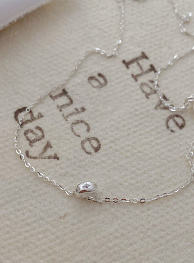 S925纯银四芒星项链女极简时尚通勤百搭气质高级感小众椭圆锁骨链