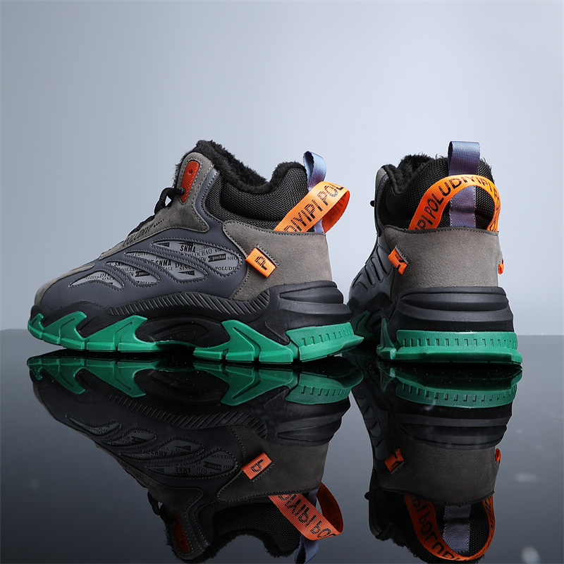 贵人鸟男鞋加绒冬季保暖大棉鞋雪地靴东北皮毛一体高帮男士运动鞋