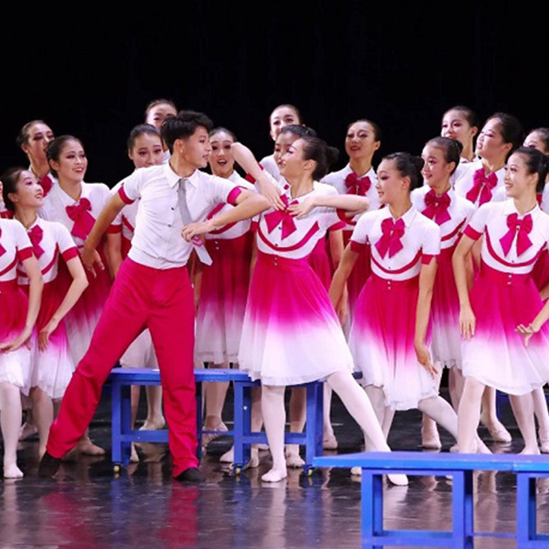 中小学生青春纪念册舞蹈演出服女孩毕业季六一大合唱朗诵表演服装