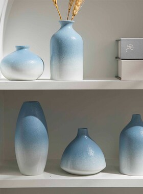 速发极意风创简家居装饰品摆新 景德镇插干花水培花器小清件套装