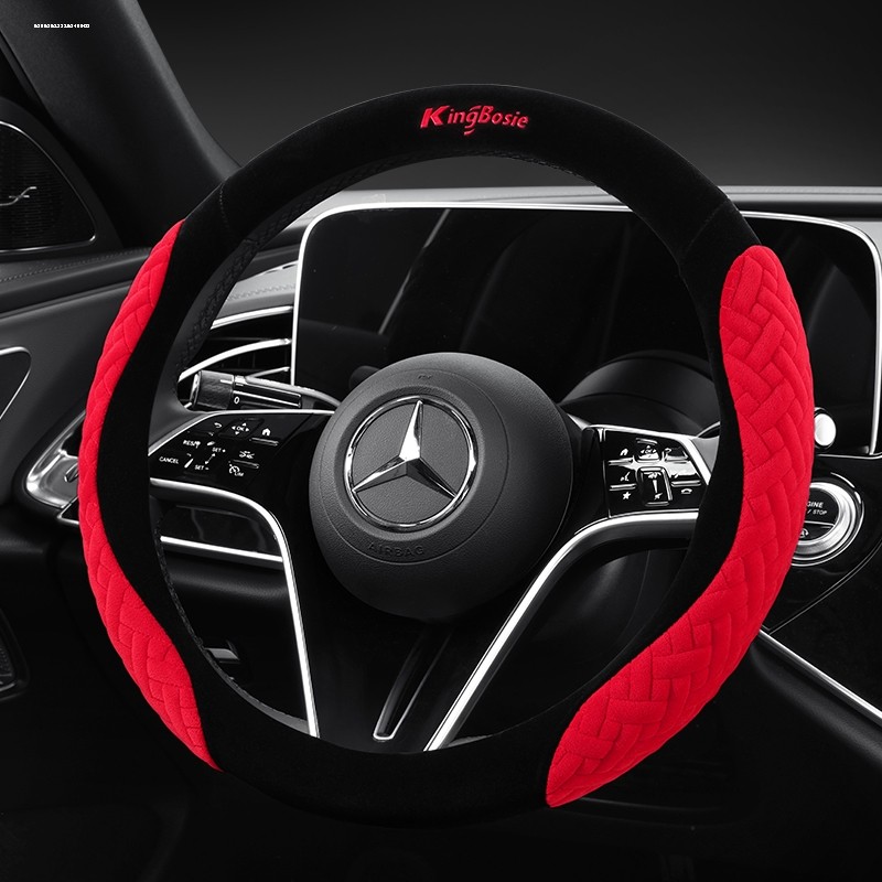 特斯拉model3专用方向盘套冬季model丫modely models/x毛绒车把套 - 图0