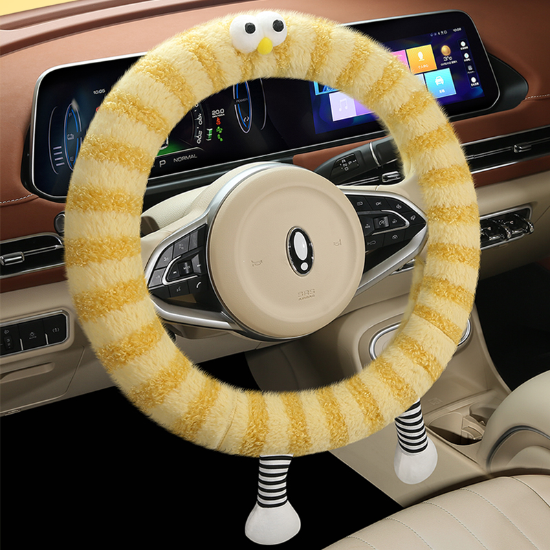 奇瑞方向盘套小蚂蚁qq冰淇淋多米艾瑞泽5/8pro冬季毛绒方向盘把套 - 图2