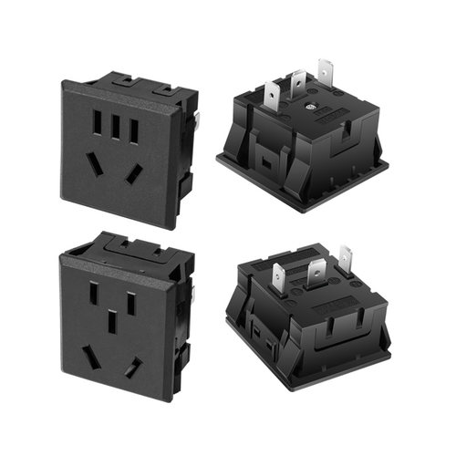 奎神电力 新国标卡式二三孔品字电源插座电流10A嵌入式5孔接口 - 图3