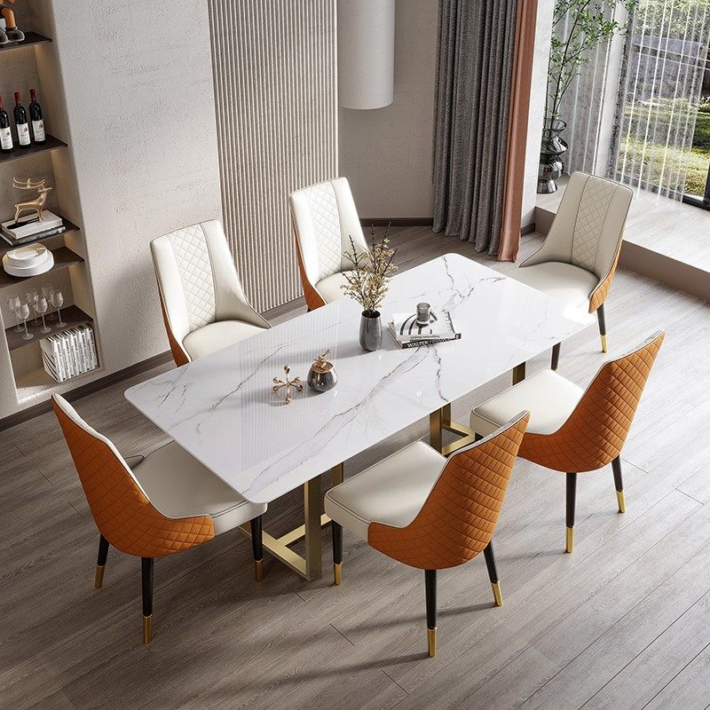 速发岩板餐桌用约小户型家吃简饭桌意式轻奢大理石餐桌椅组合,淘宝优惠券,粉丝福利购,淘宝优惠卷