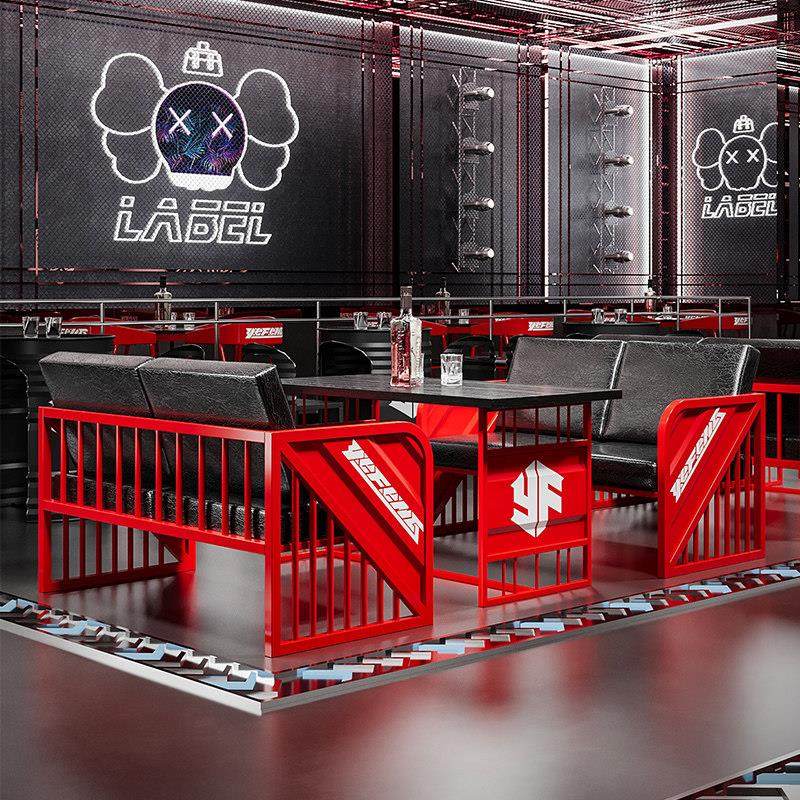 工业风酒吧桌椅组合清吧定制铁艺集装箱覆古奶茶店咖啡厅卡座沙发,淘宝优惠券,粉丝福利购,淘宝优惠卷
