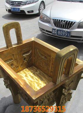 大号铜器神兽面鼎纯铜鼎方鼎纯铜香炉镇宅宝鼎风水铜器开业摆件