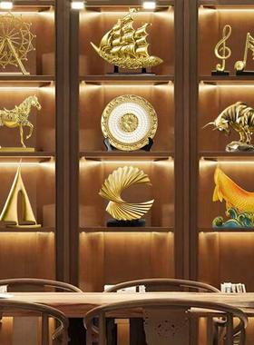 新中式金色帆船家居摆件客厅玄关电视柜酒柜样板房装饰品摆件定制