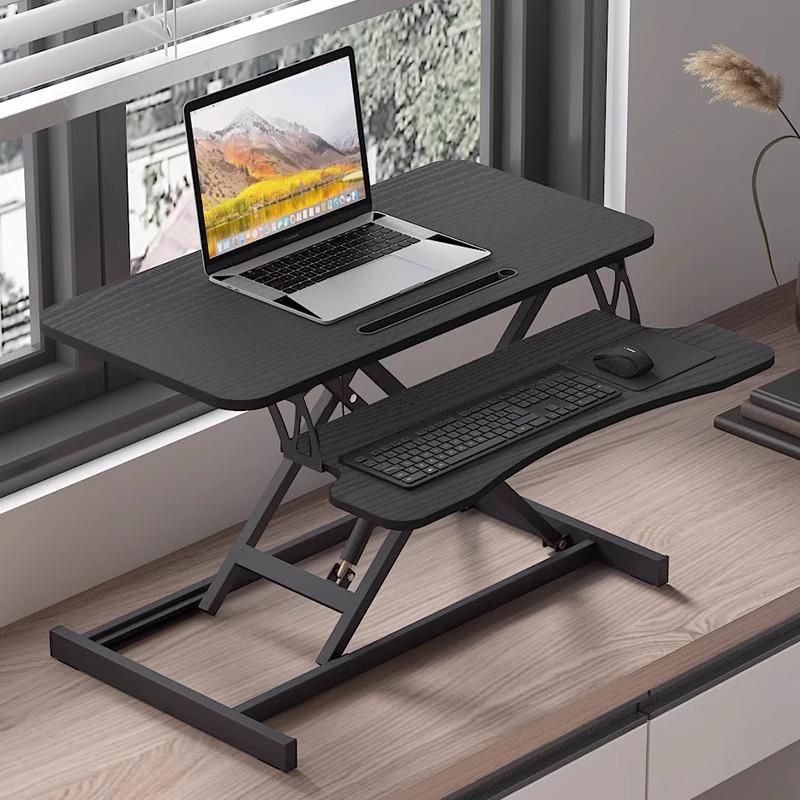 站立式办公桌折叠可升降工作台笔记本增高支架电脑台式升降桌上桌 - 图0