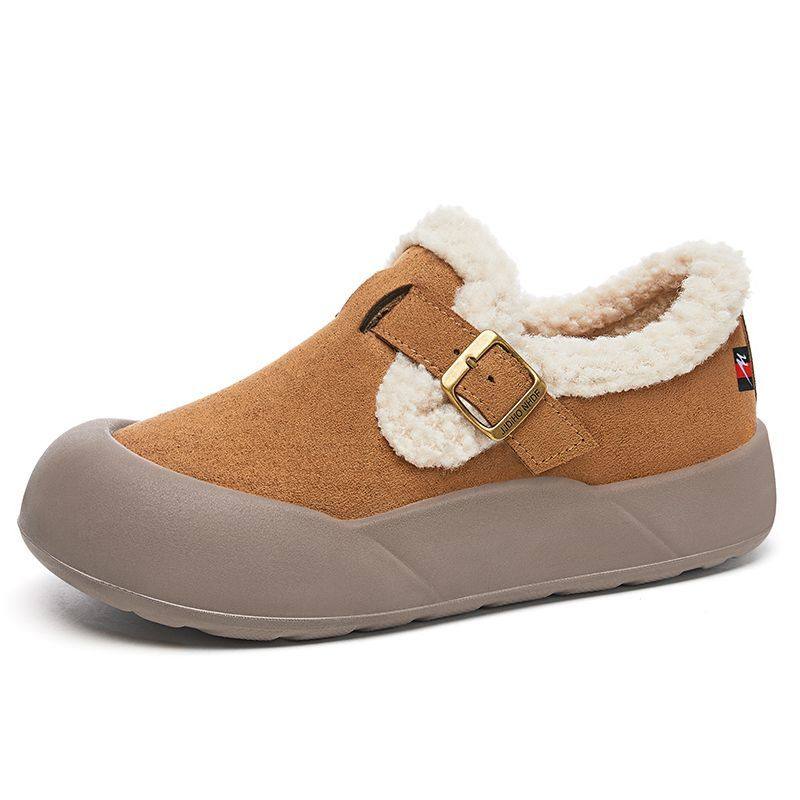 双星正品勃肯鞋女冬季加绒保暖厚底乐福鞋防滑大棉鞋一脚蹬毛毛鞋,淘宝优惠券,粉丝福利购,淘宝优惠卷