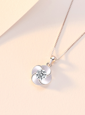 新品真s925银夏花套链女项链