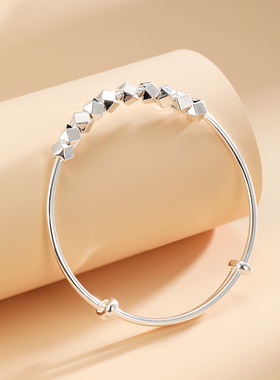 新品真足银999转运珠手镯女链串