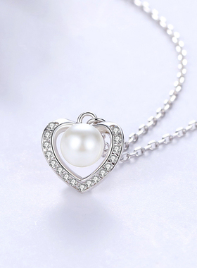 S925银爱心项链女项链饰