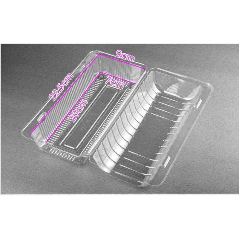 K333面包盒长条形寿司盒烘焙西点透明吸塑盒蛋糕切卷鲜果盒包邮 - 图2