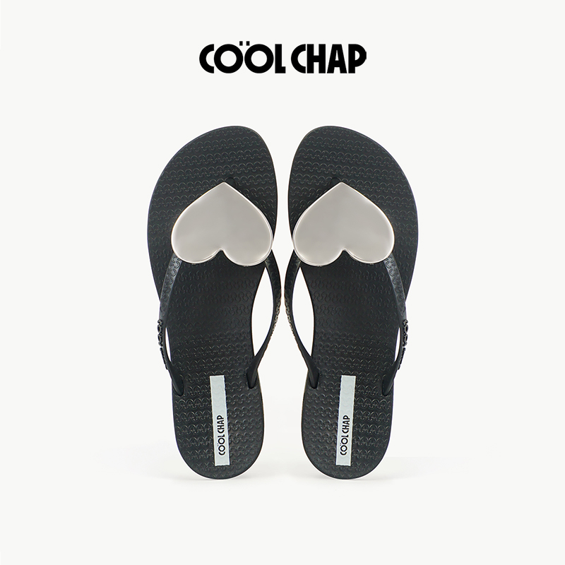 COOLCHAP爱心人字拖女新款夏季海边沙滩旅游防滑防臭夹脚凉拖鞋