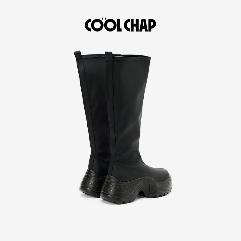 【裴珠泫同款】COOLCHAP2025秋冬新款瘦瘦靴厚底女款弹力靴长靴子,淘宝优惠券,粉丝福利购,淘宝优惠卷