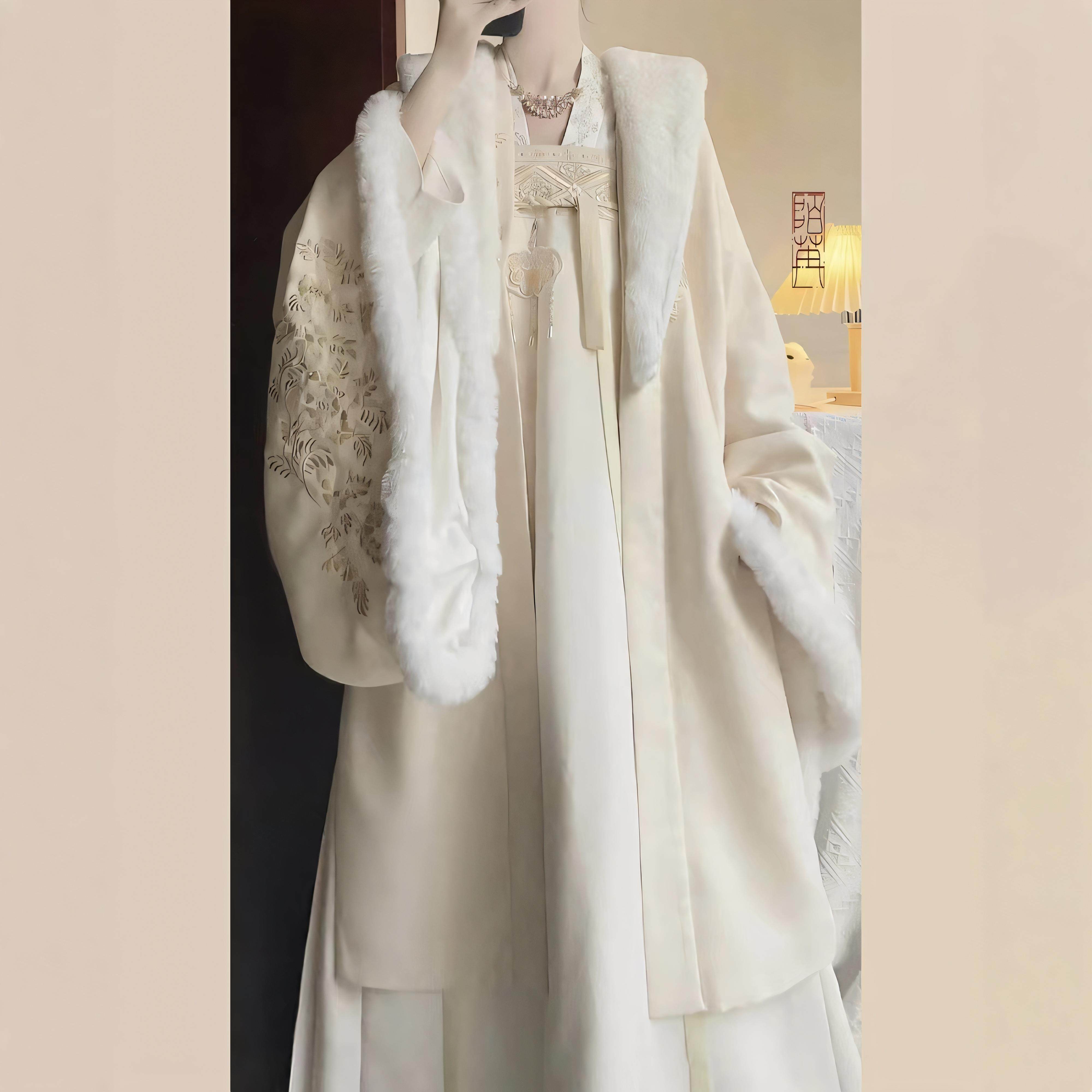 原创汉服女【蓦回首】唐制加绒加厚齐胸襦裙连帽大袖衫套装冬季款,淘宝优惠券,粉丝福利购,淘宝优惠卷