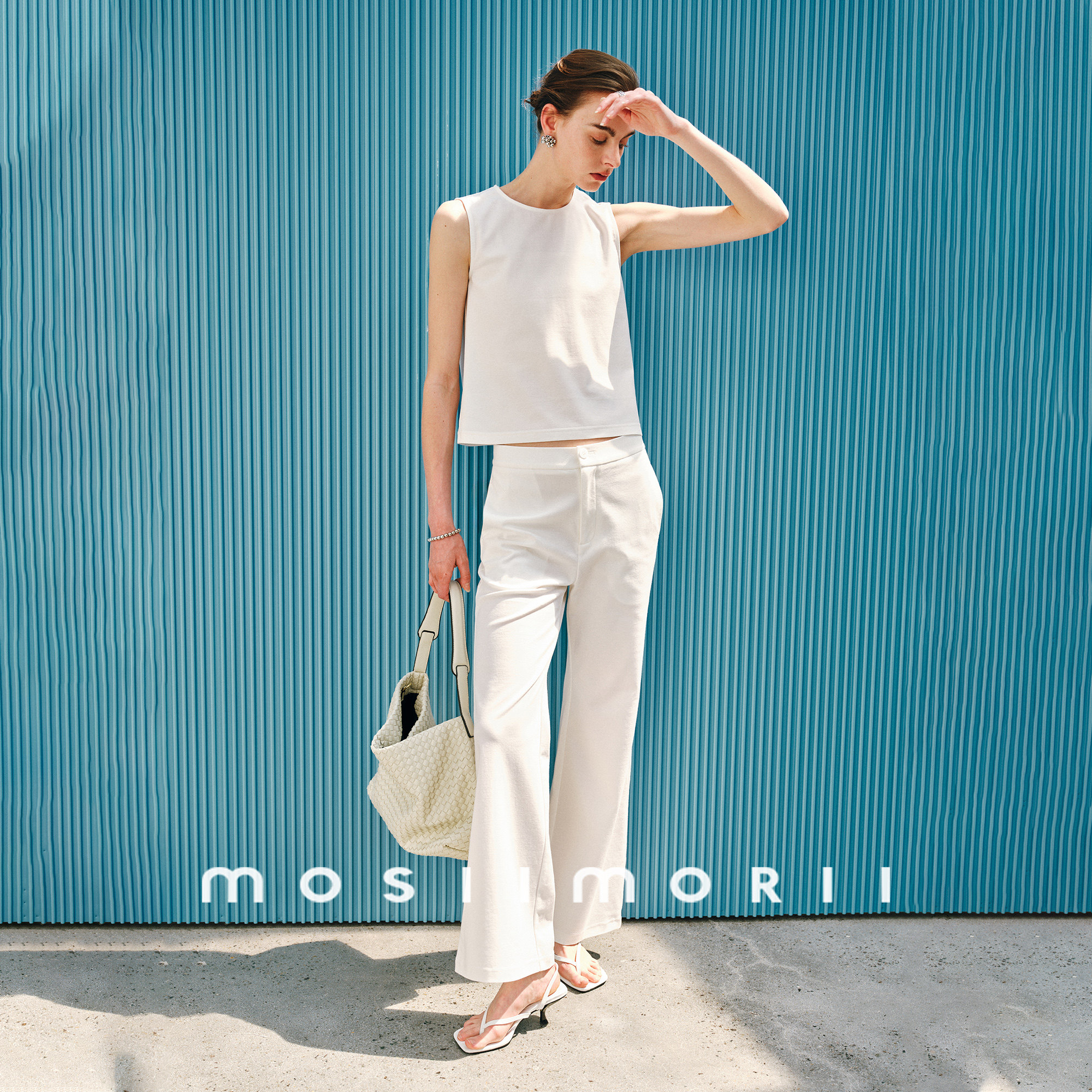 MOSIIMORII琉璃草 夏季轻薄款无袖马甲+修身直筒裤套装女2026新款 新款轻实拍商品图
