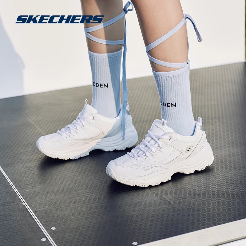 Skechers斯凯奇官方旗舰春夏女鞋熊猫鞋男运动休闲黑白情侣老爹鞋