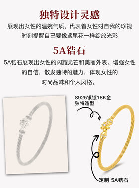 MITHAOL鸢尾花银手镯2025新款女手链轻奢小众精致高级感手饰女款