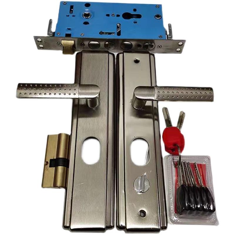 防盗门锁全套家用通用型大门锁套装锁入户门锁芯锁体面板把手整套 - 图3