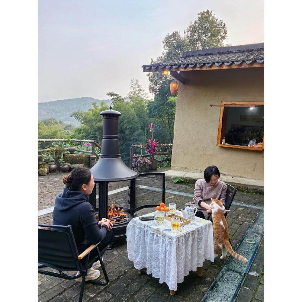 庭院烤火炉家用取暖炉圆柱形室外篝火炉民宿花园柴火炉燃木烧烤炉,淘宝优惠券,粉丝福利购,淘宝优惠卷