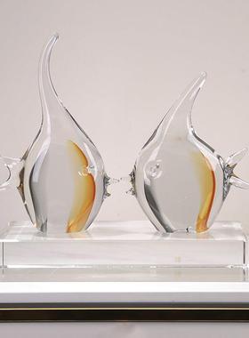 招财鱼抽象热带鱼琉璃摆件简约客厅样板房玄关装饰品年年有余送礼