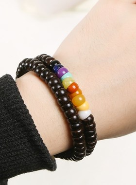 极速印尼原生态椰蒂藏式斜切多y宝猪大肠手工高抛108颗佛珠手串手