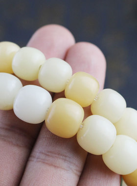 极速天然风化白玉菩提根手串奶黄陈籽绕指柔男女情U侣手链盘玩佛