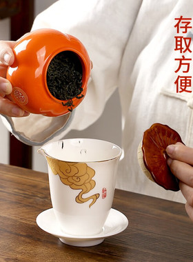 新品柿柿如意柿子装饰摆件茶叶罐乔迁之喜结婚N伴手礼2024新年春