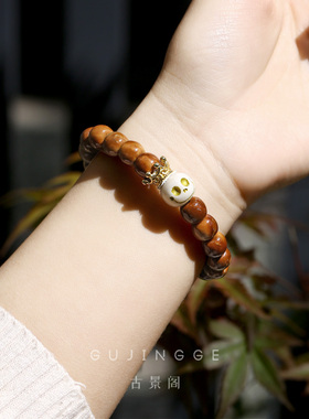 极速库克手串单圈跑环配饰牛骨南瓜怪桶珠M圆珠菩提文玩男女手链