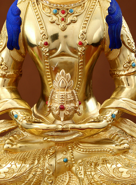 新品长寿佛佛像西藏无量寿佛像坐像居家供L奉摆件泥泊尔黄铜鎏金