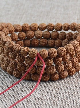 极速精选优质印尼小金刚菩提子五A瓣满肉纹108颗手链红皮散珠佛珠