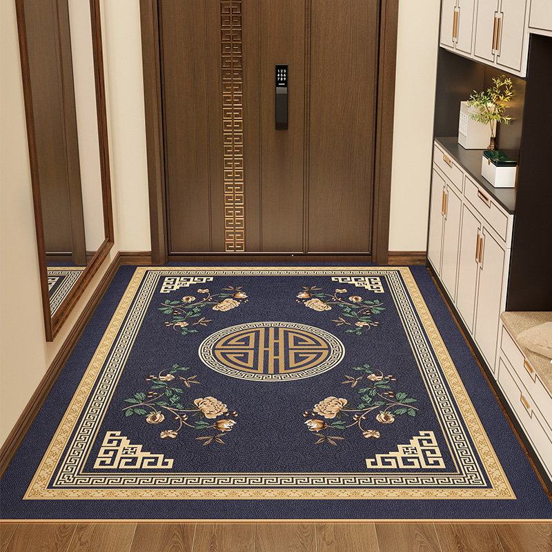 极速新中式入f户进门皮革防滑防水易打理地垫可裁剪踩脚垫家用免 - 图1