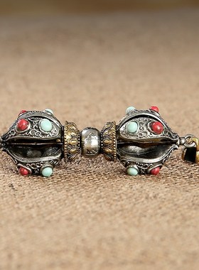 极速藏银五股金刚杵降魔男女情侣C吊坠白铜随身法器配件手串佛配