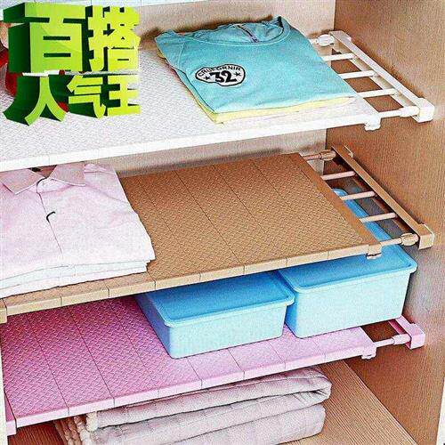 衣柜分层隔板寝室伸缩杆置物架柜子整F体橱柜里面的分割板n宿舍神