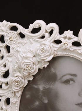 极速树脂镂空经典纯白色q玫瑰之约装饰像框欧式结婚纱照相框床头