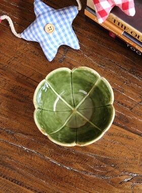 极速绿叶陶瓷碟子盘瓜子碟家居饰品O树叶陶瓷家居摆件