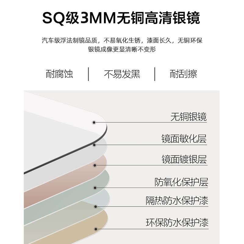 无框穿衣镜全身壁挂镜子贴墙自粘挂墙上免打孔粘贴拱形试衣镜家用 - 图0