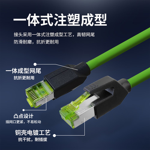 工业网线伺服高柔Profinet千兆EtherCAT屏蔽成品跳线超六6类网线 - 图0