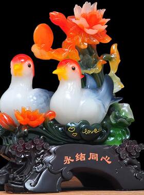 极速永结同心天鹅摆件鸳鸯结婚礼物送新人一对纪念日礼物送老婆工