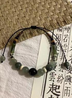 国潮新中式竹节串珠古风手链清冷高级感小众节节高升莲花竹叶手串