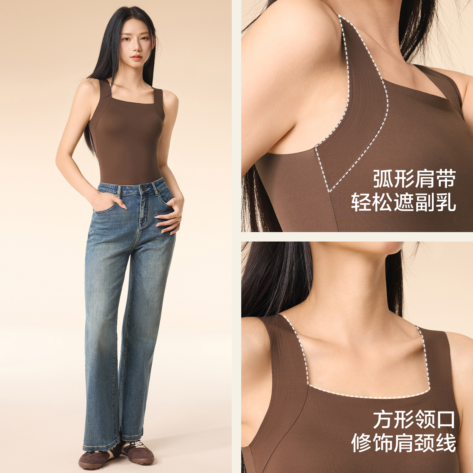 如吻黑天鹅无痕保暖背心女带胸垫免穿文胸打底内衣修身加厚绒秋冬