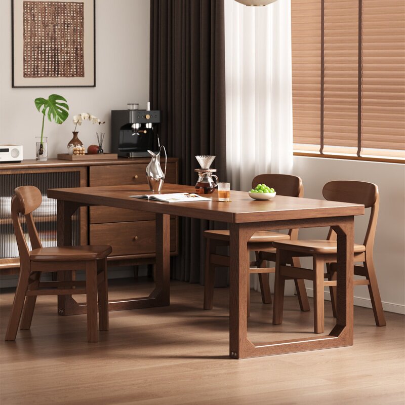 Solid wood dining table rectangular large table home dining table antique style office desk restaurant combination dining table and chairs