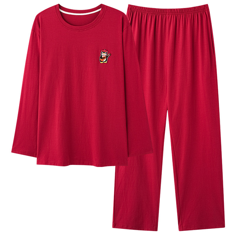 都市丽人纯棉红色睡衣情侣结婚新婚本命年家居服套装男女2026新款,淘宝优惠券,粉丝福利购,淘宝优惠卷