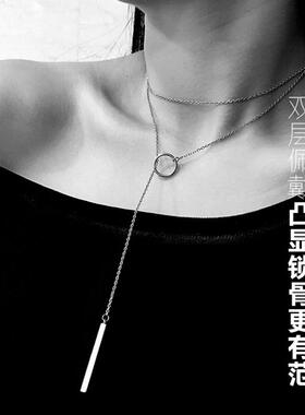 好货New Circle Strip Long Chain Multi-layer Pendant Necklace